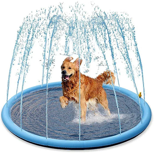 Foldable Pet Pool with Water Sprinkler