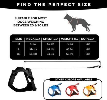 Pawsease™ Dog Harness with Integrated Retractable Lead