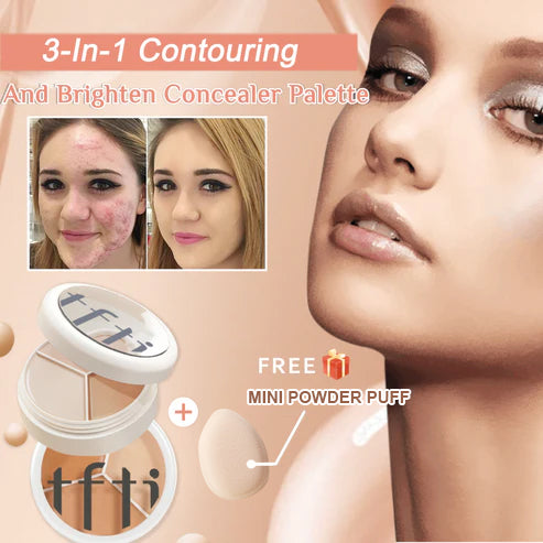 3-In-1 Contouring And Brighten Concealer Palette