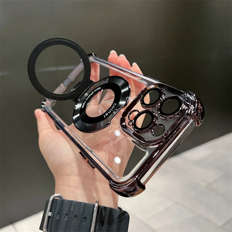 Anti-fall iPhone Case with Invisible Ring Stand